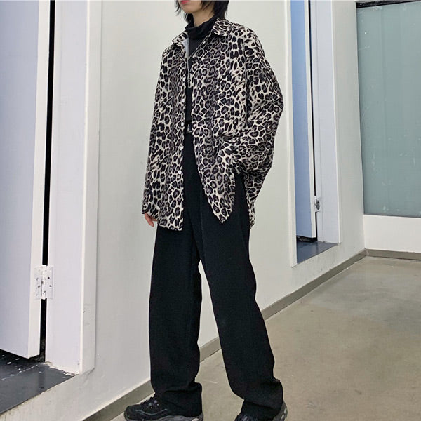 レオパードプリント ビッグシルエットシャツ