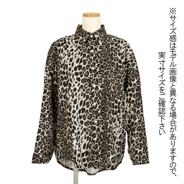 レオパードプリント ビッグシルエットシャツ