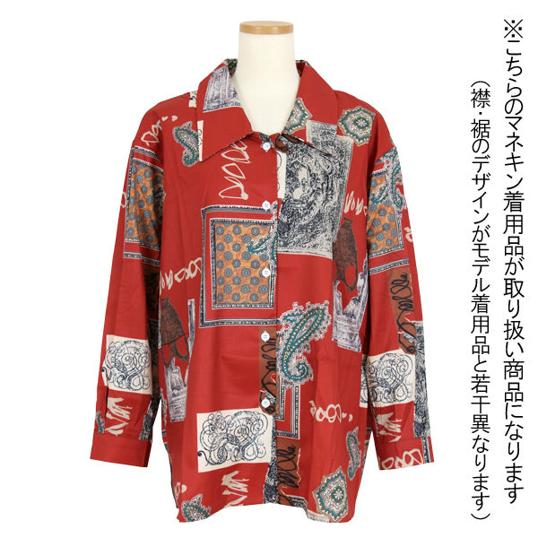 レッドペイズリー シャツ