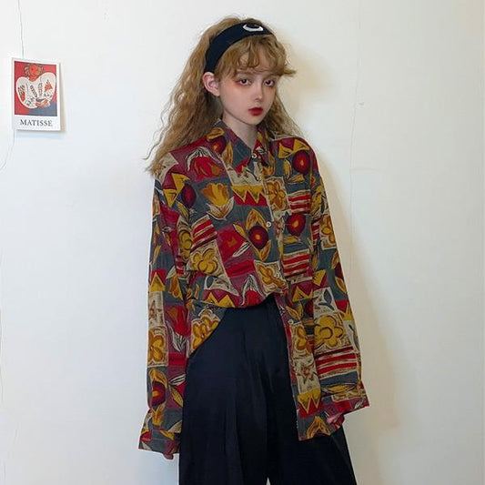 ヴィンテージライクデザイン 長袖シャツ