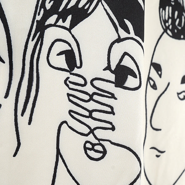 イラストフェイス オープンカラー半袖シャツ
