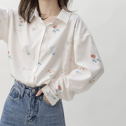 Natural Flowerシフォンタッチブラウス