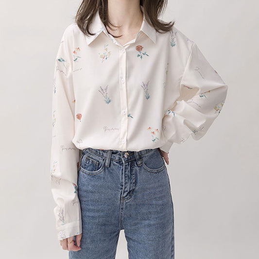 Natural Flowerシフォンタッチブラウス