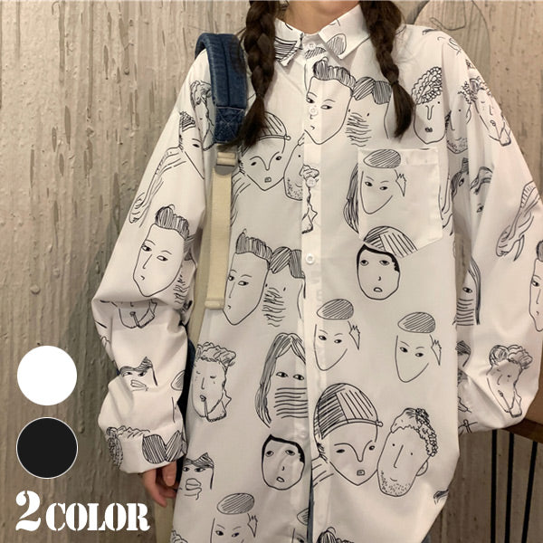フェイスプリントBIGシルエットシャツ