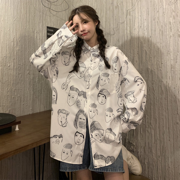 フェイスプリントBIGシルエットシャツ