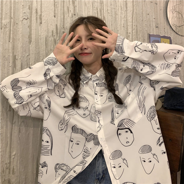 フェイスプリントBIGシルエットシャツ