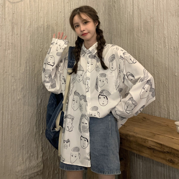 フェイスプリントBIGシルエットシャツ