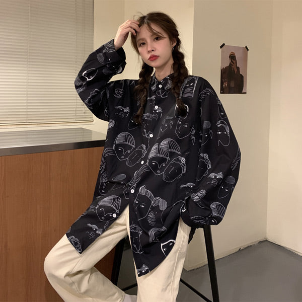 フェイスプリントBIGシルエットシャツ
