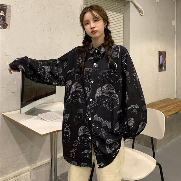 フェイスプリントBIGシルエットシャツ