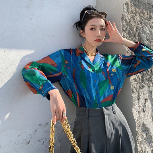 アーティスティックオープンカラーシャツ