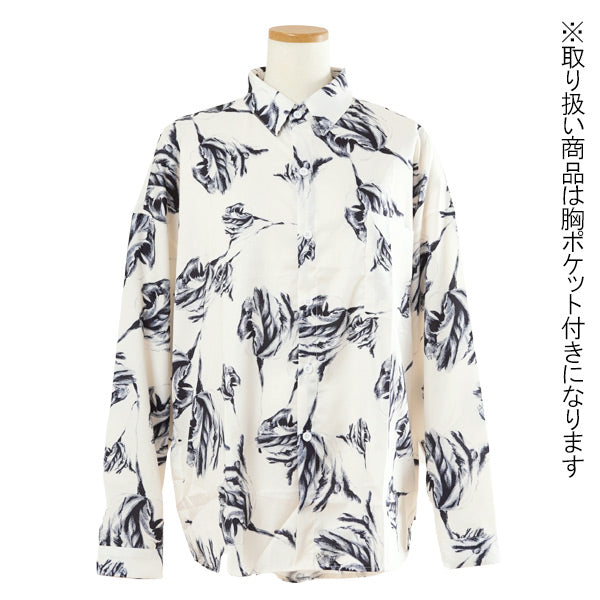 モノトーンフラワーシャツ