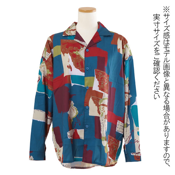 コラージュ風ヴィンテージカラーシャツ