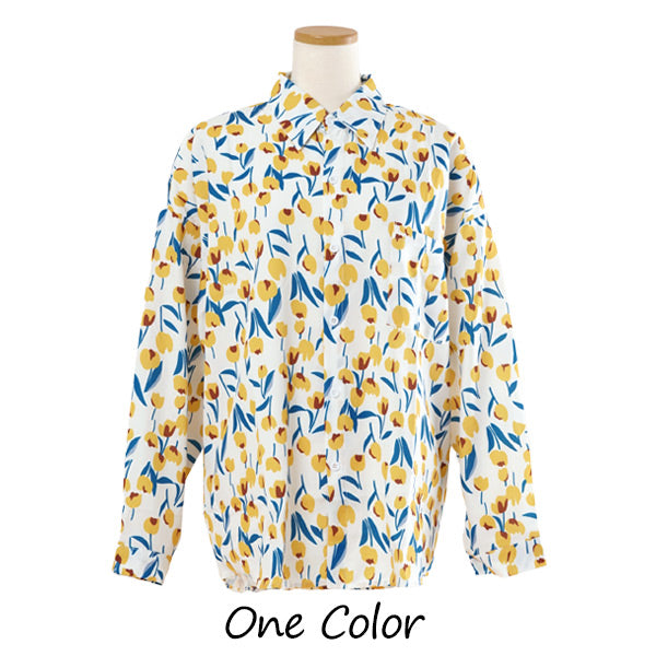 レトロイエローフローラルシャツ