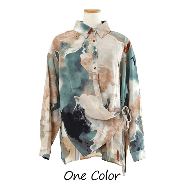 グラデアート変形デザインシャツ