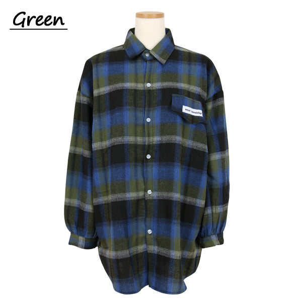 チェック柄オーバーサイズシャツ