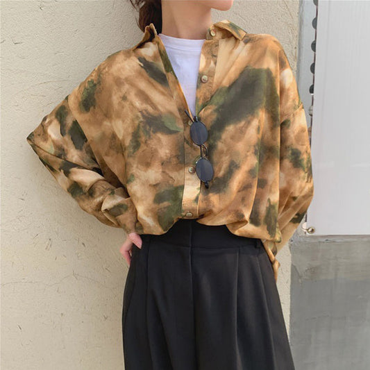 タイダイ柄シアーシャツ