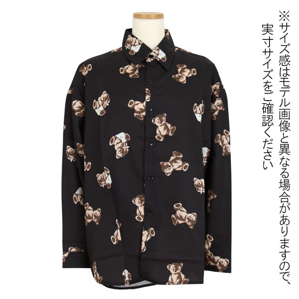 BEARぬいぐるみパターンシャツ