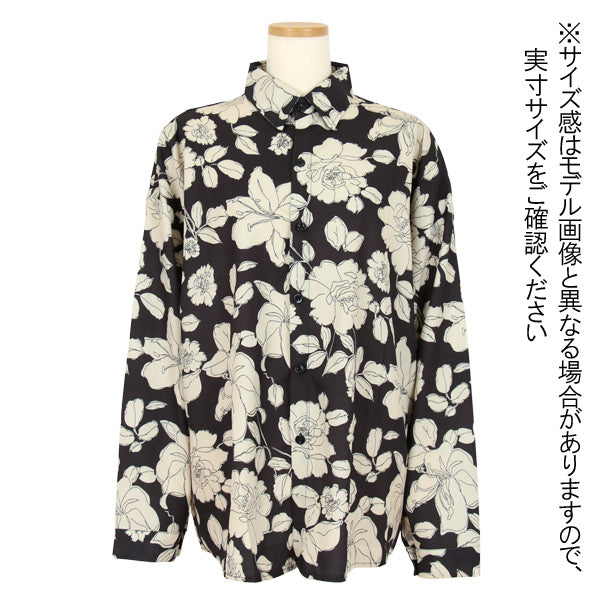 フラワードローイングシャツ