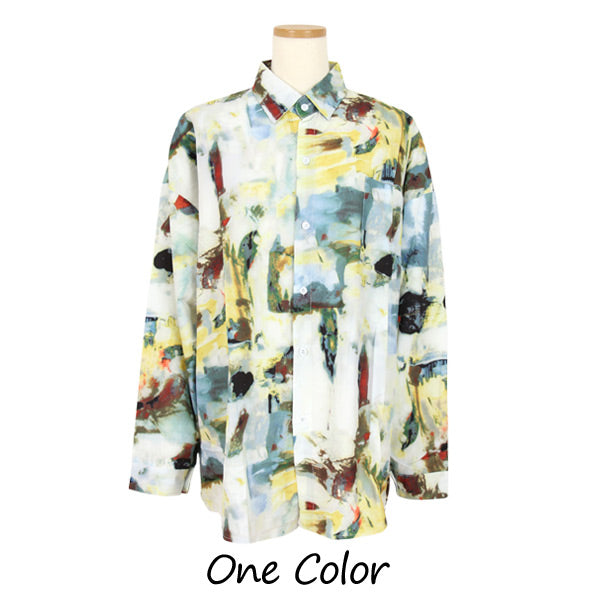 オイルペインティングプリントシャツ