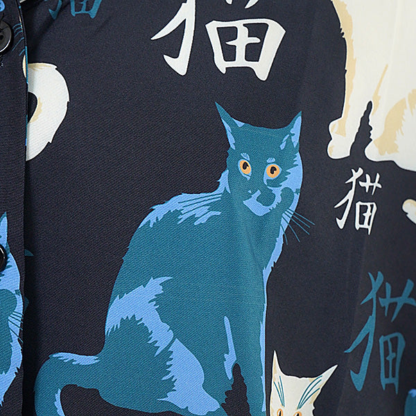 キャットパターンオープンシャツ