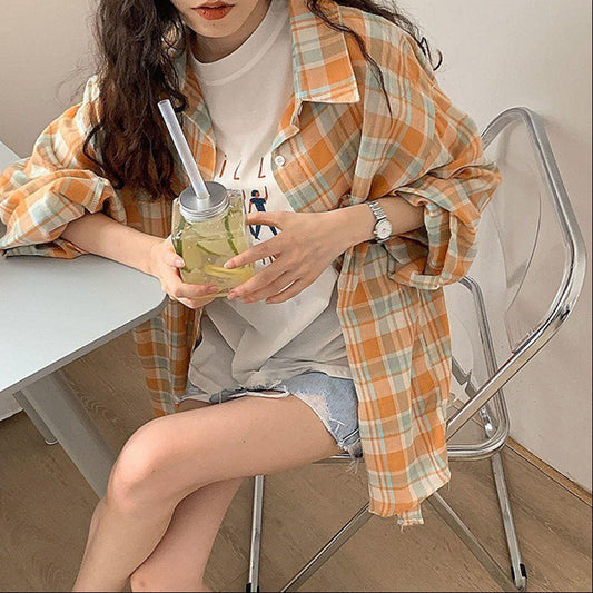 マドラスチェックファンシーカラーシアーシャツ