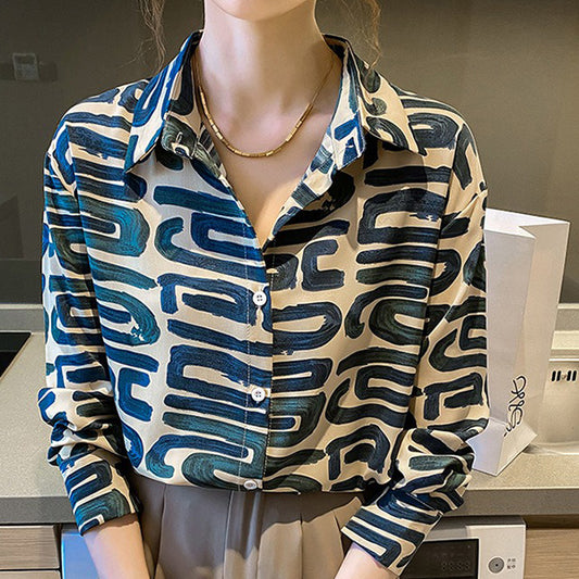 シースネークパターンシャツ