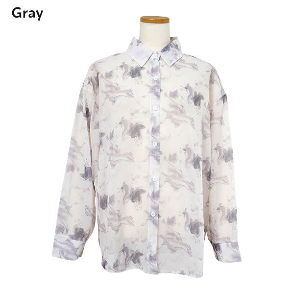 シアーマーブルペールトーンシャツ