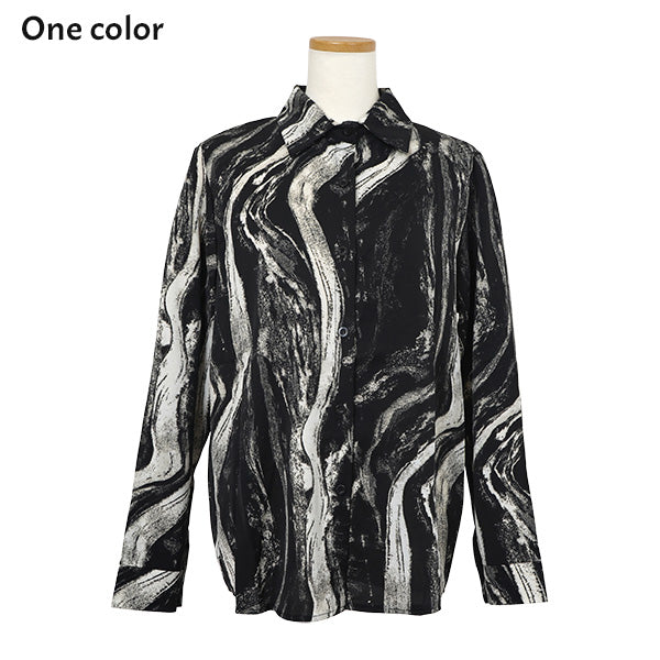 ウネウネウェーブブラックシャツ