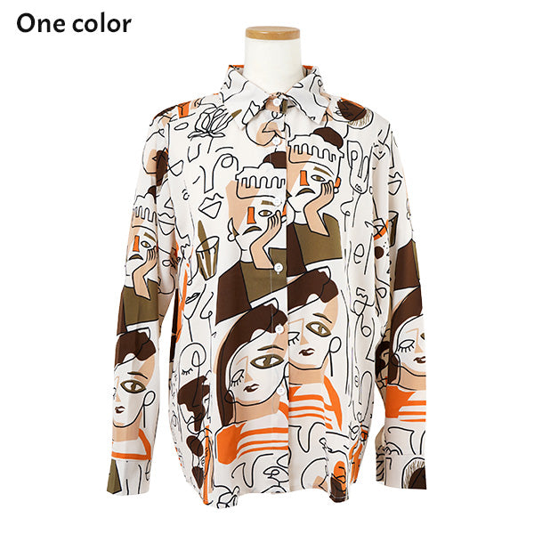 One-stroke face art shirt