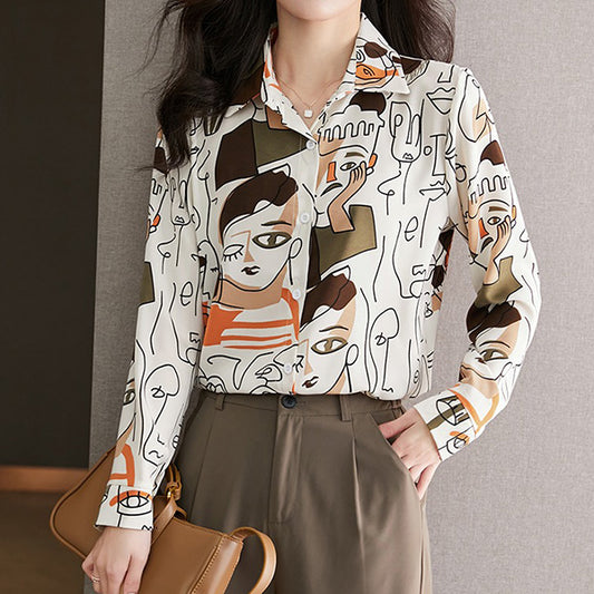 One-stroke face art shirt