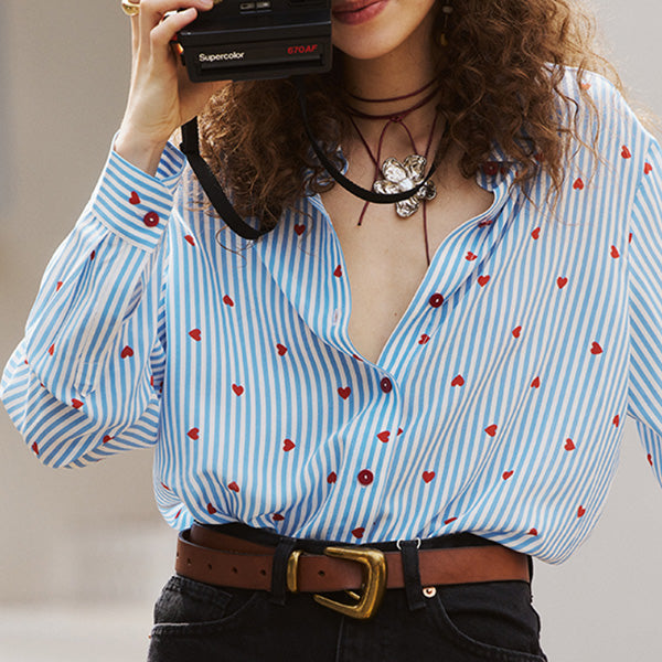 Little Heart Striped Shirt