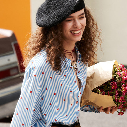 Little Heart Striped Shirt