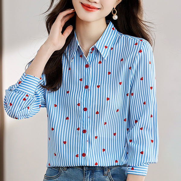 Little Heart Striped Shirt