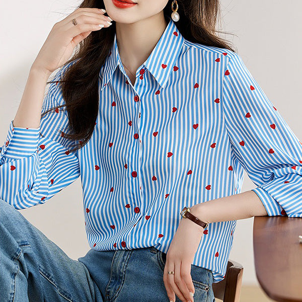Little Heart Striped Shirt