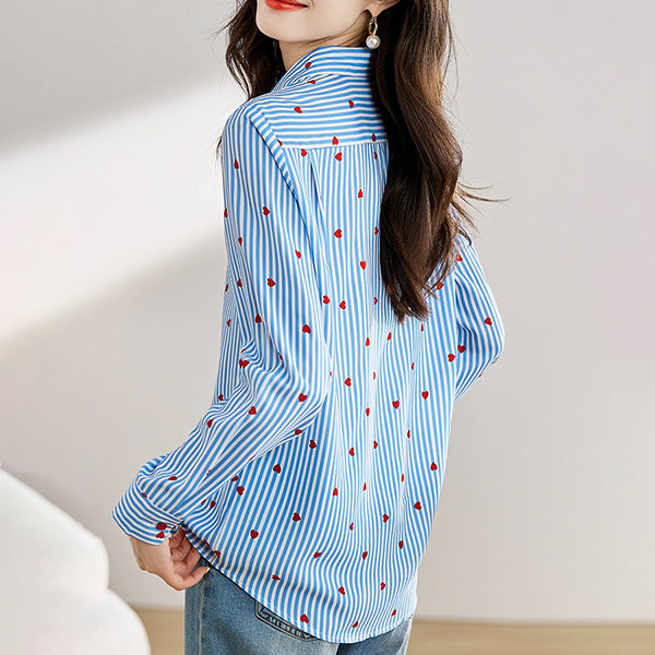 Little Heart Striped Shirt