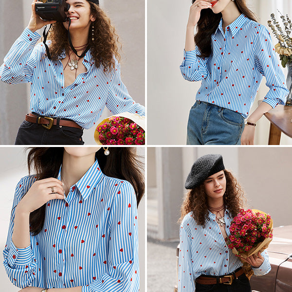 Little Heart Striped Shirt
