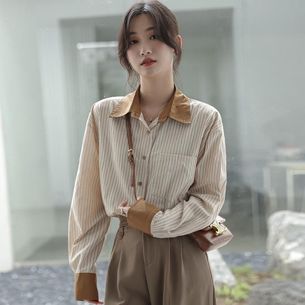 Sepia Striped Cleric Shirt