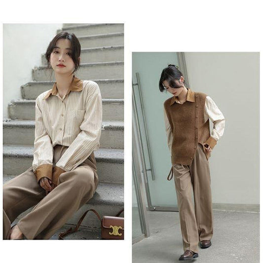 Sepia Striped Cleric Shirt