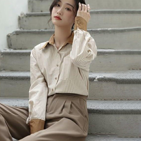 Sepia Striped Cleric Shirt