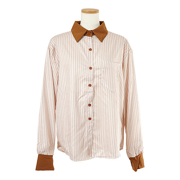 Sepia Striped Cleric Shirt
