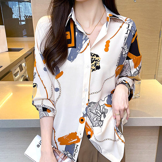 Deep scarf pattern shirt