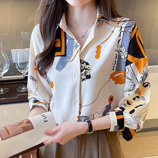 Deep scarf pattern shirt