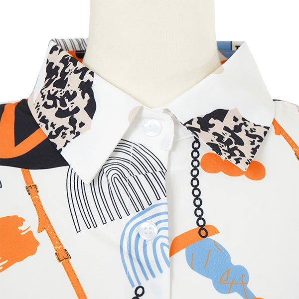 Deep scarf pattern shirt