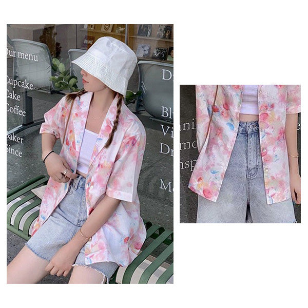 Fluorescent pink blurred shirt