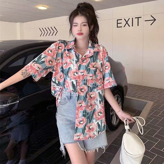 Nordic style floral shirt