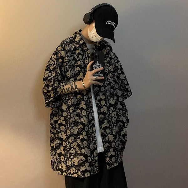 Chic monochrome floral shirt