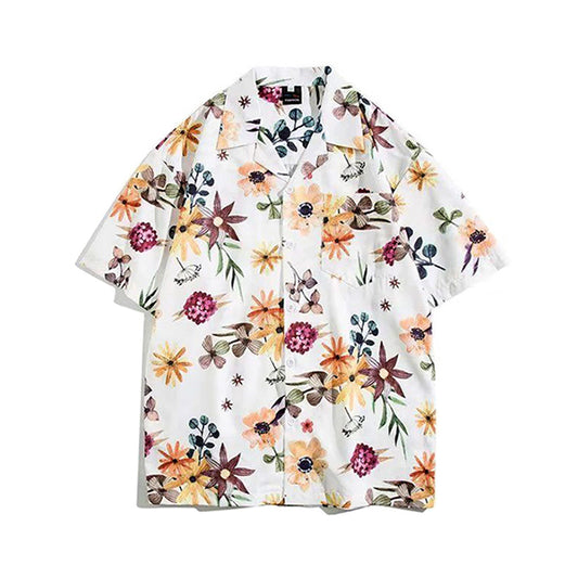 Orange Flower Aloha Shirt