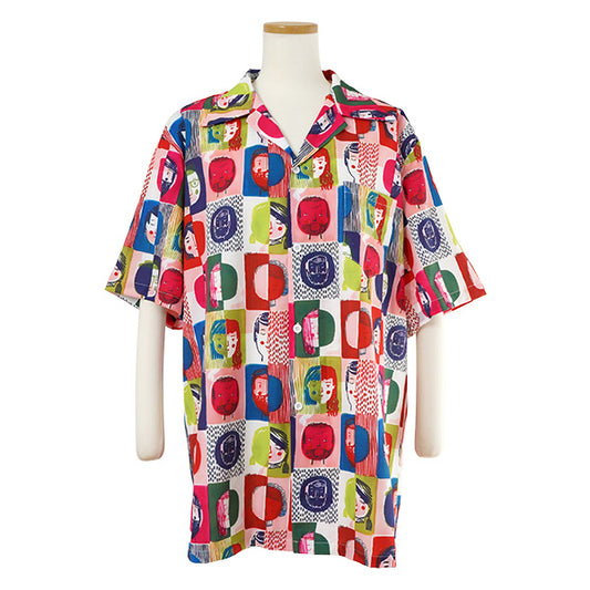 Face and multi-check shirt