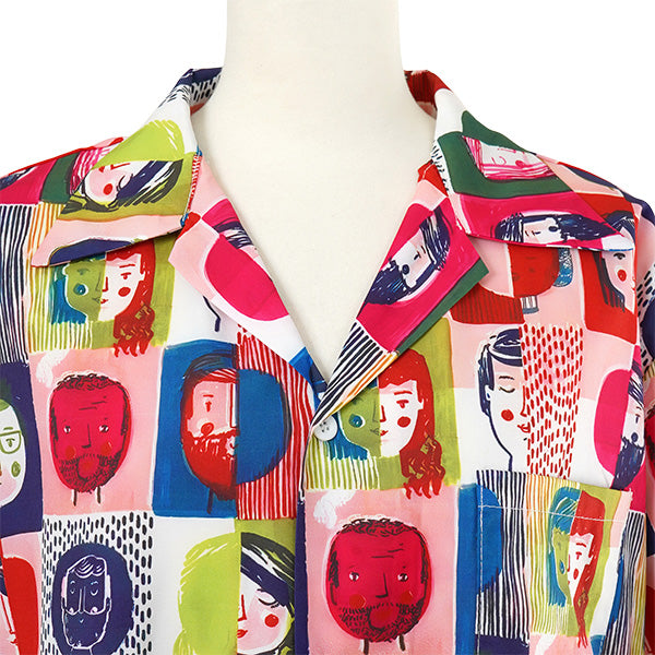 Face and multi-check shirt