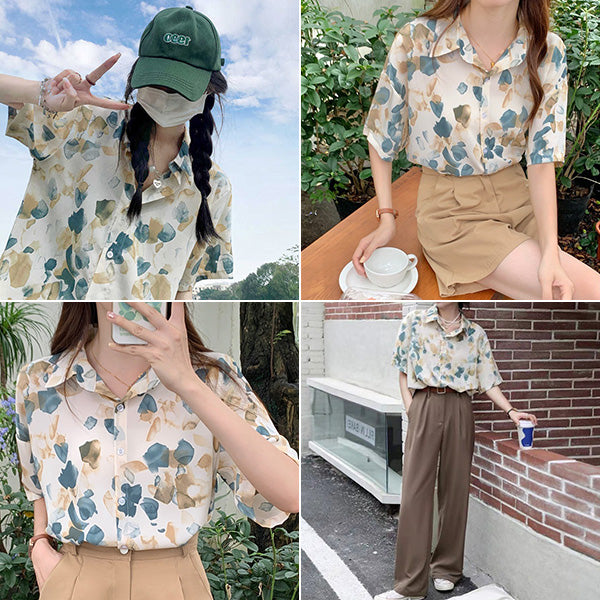 Fluttering petals Chic shirt